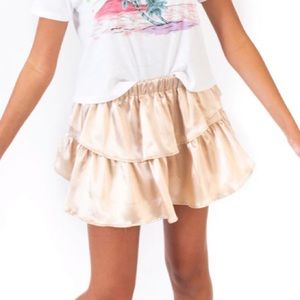 Koch champagne polysatin Ivy ruffle skirt size M